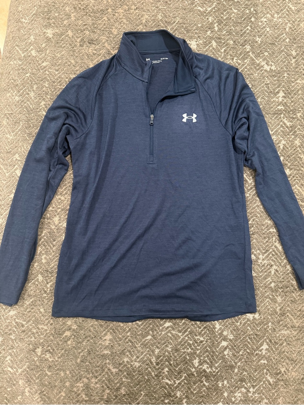 Men’s Under Armour Men’s Navy Loose Fit Quarter Zip Performance Pullover (Small)
